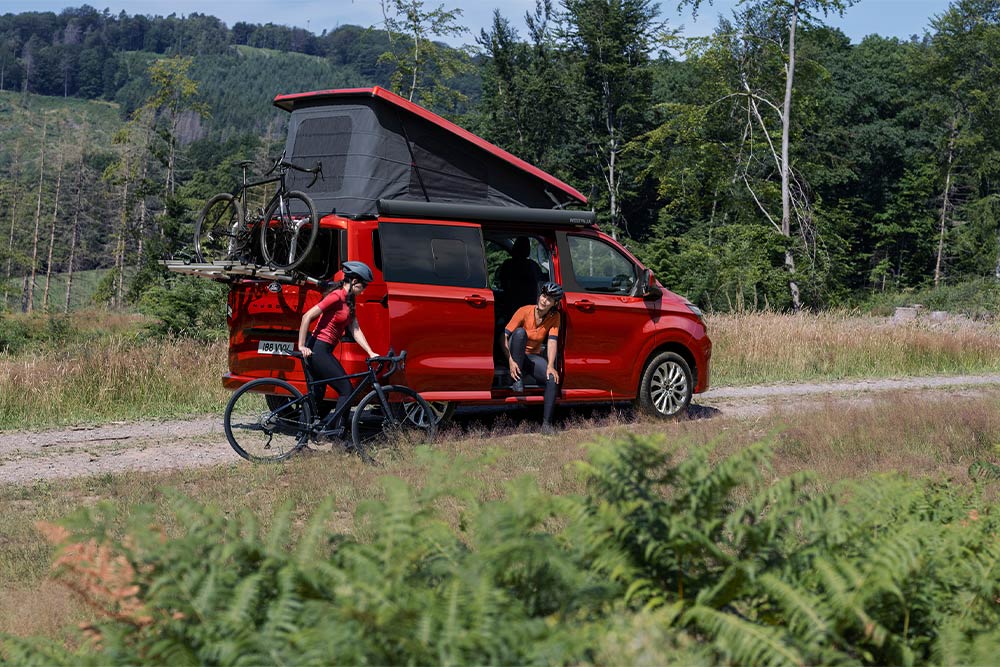 Flexible Abenteuermöglichkeit mit dem Fahrradträger.