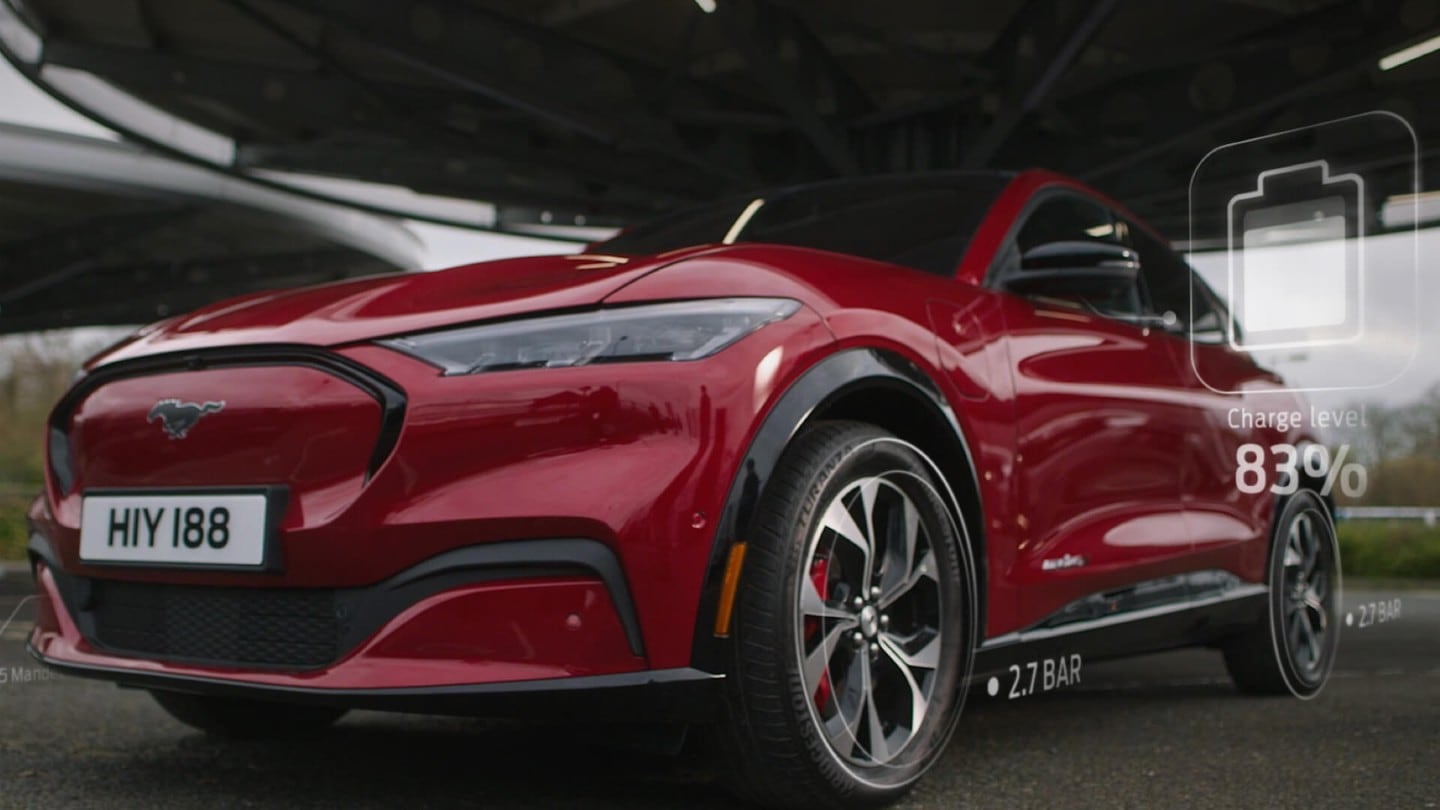 Side view of the Ford Mustang