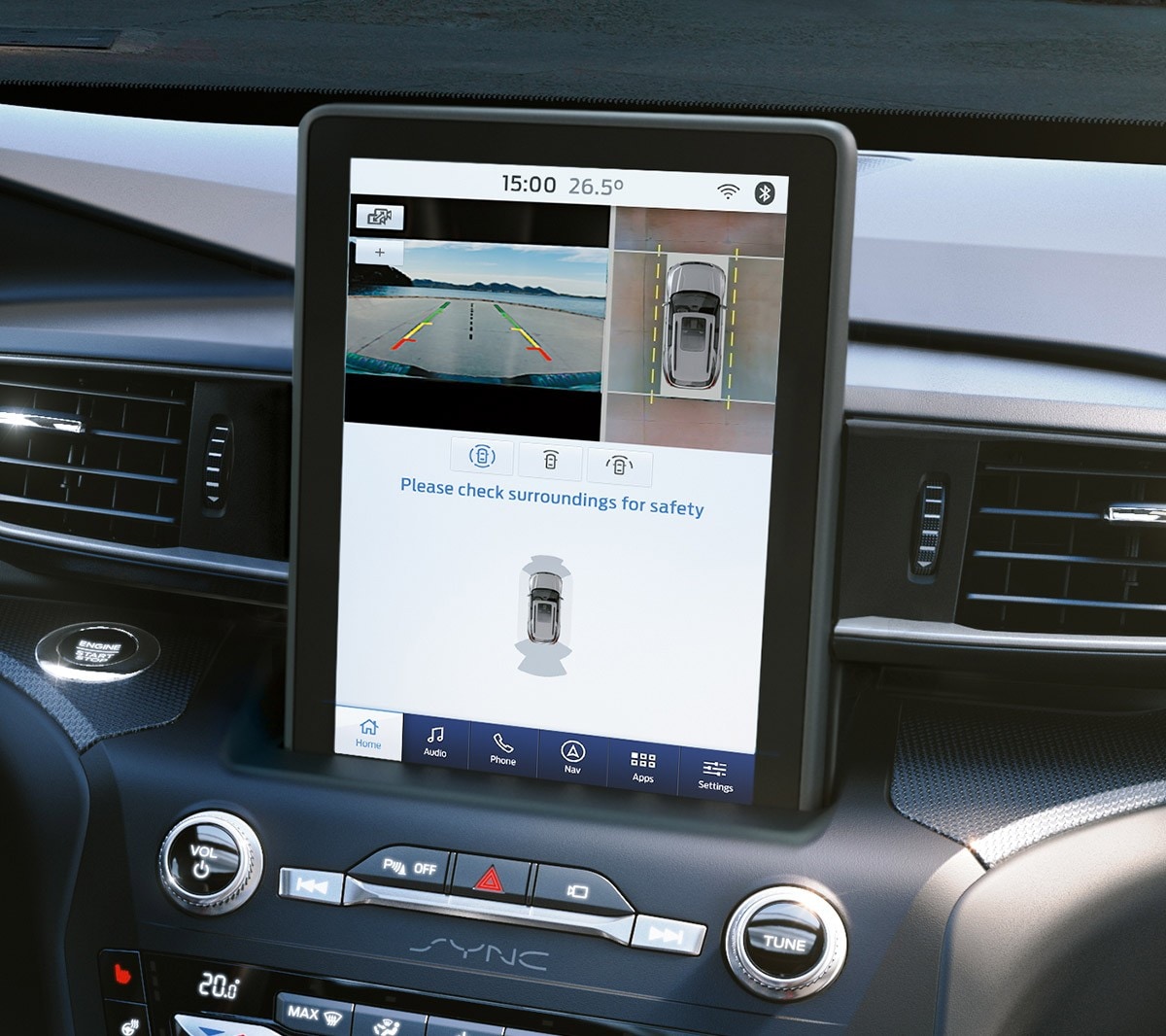 Ford Explorer Plug-In Hybrid. Interni, visuale dettagliata del touch screen