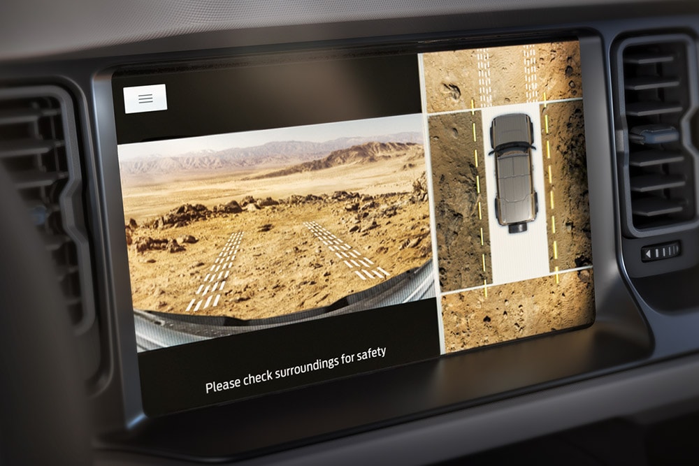 Primo piano del touchscreen connesso SYNC 4 del Ford Bronco.