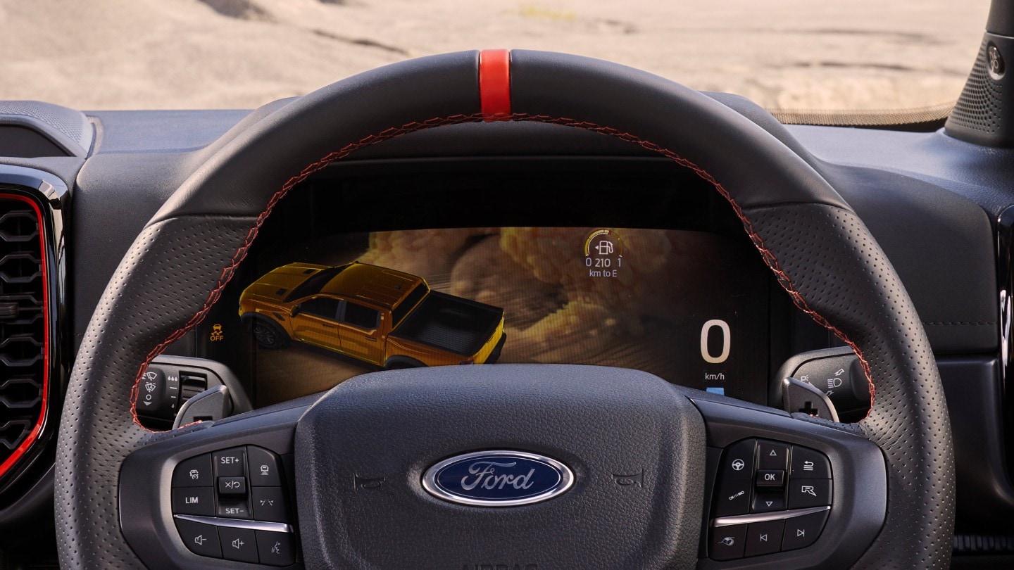 Ford Ranger Raptor – vista ravvicinata del volante