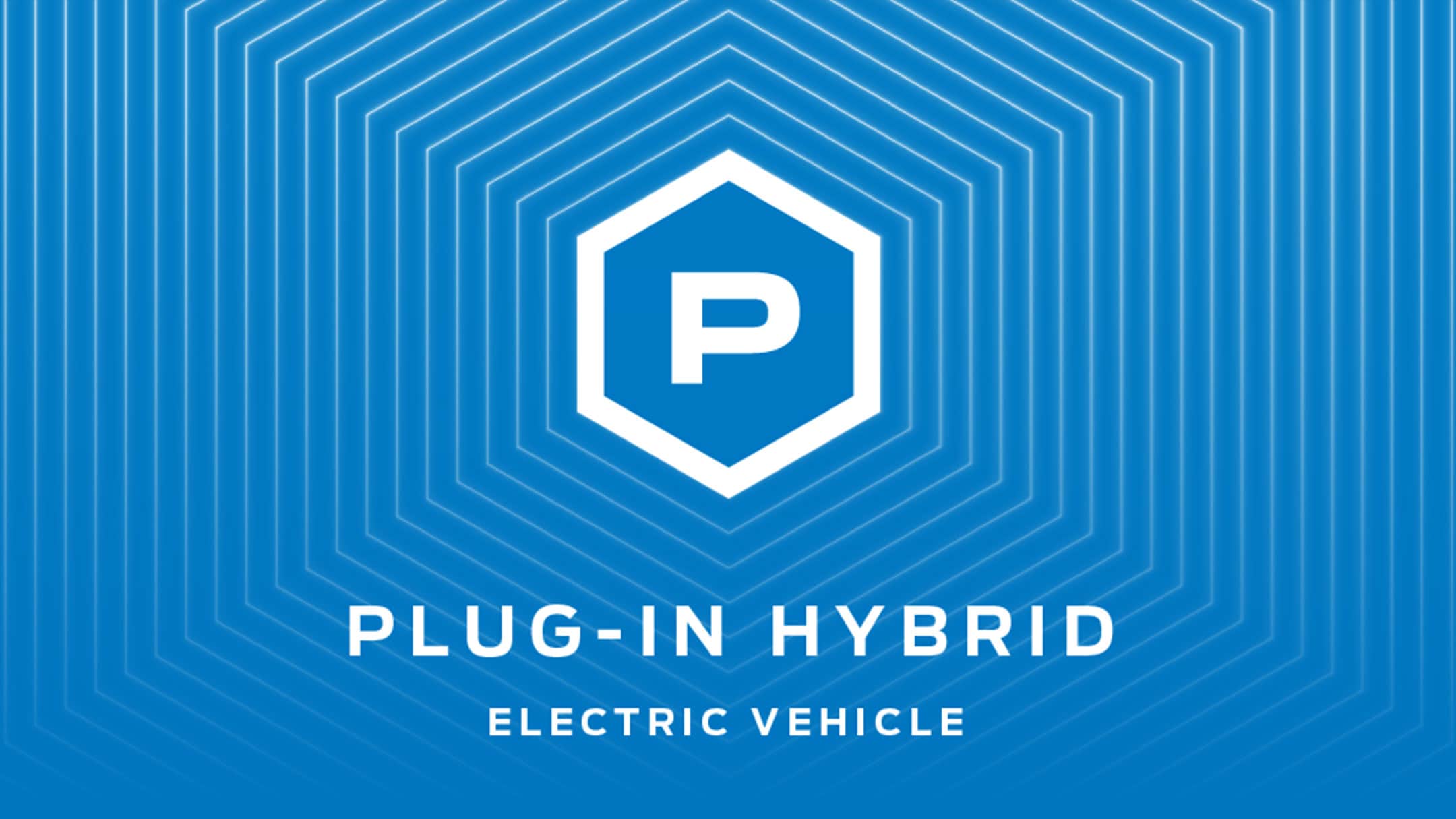 Icon « Plug-In-Hybrid » su sfondo blu scuro.