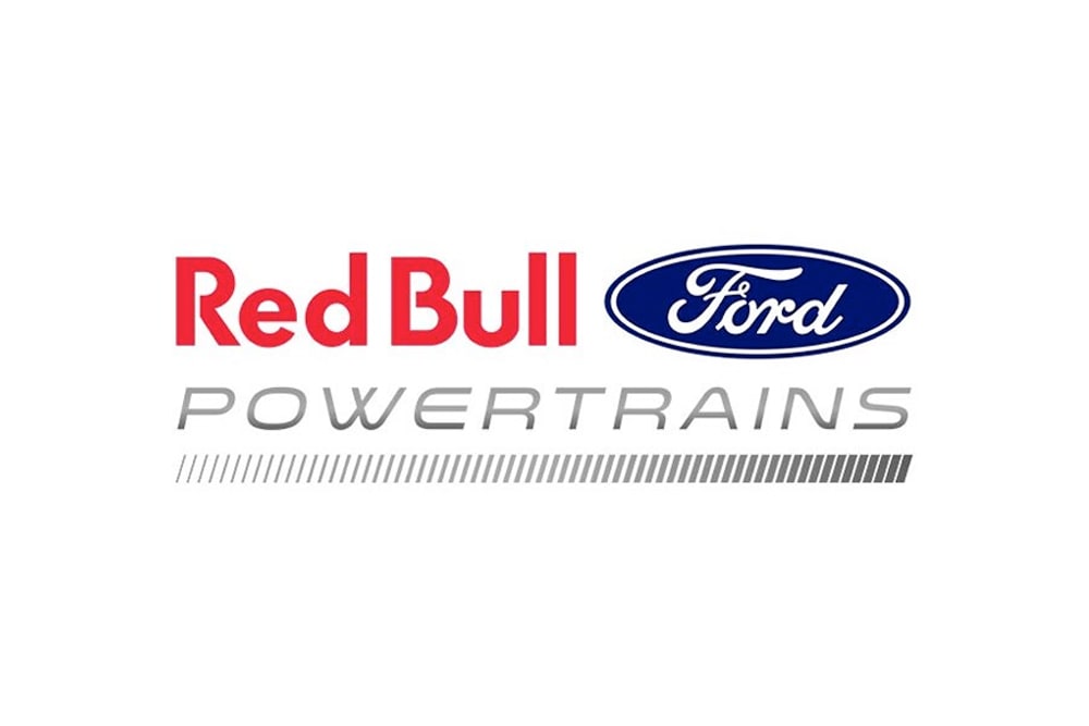 Logo Red Bull Ford Powertrains per  Formula 1 su sfondo bianco