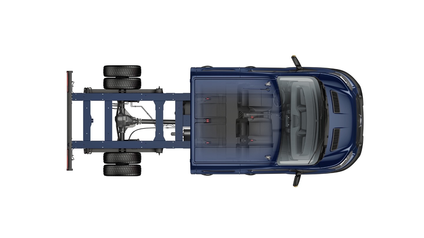 Ford Transit Chassis Cab a doppia cabina, prospettiva a volo d’uccello