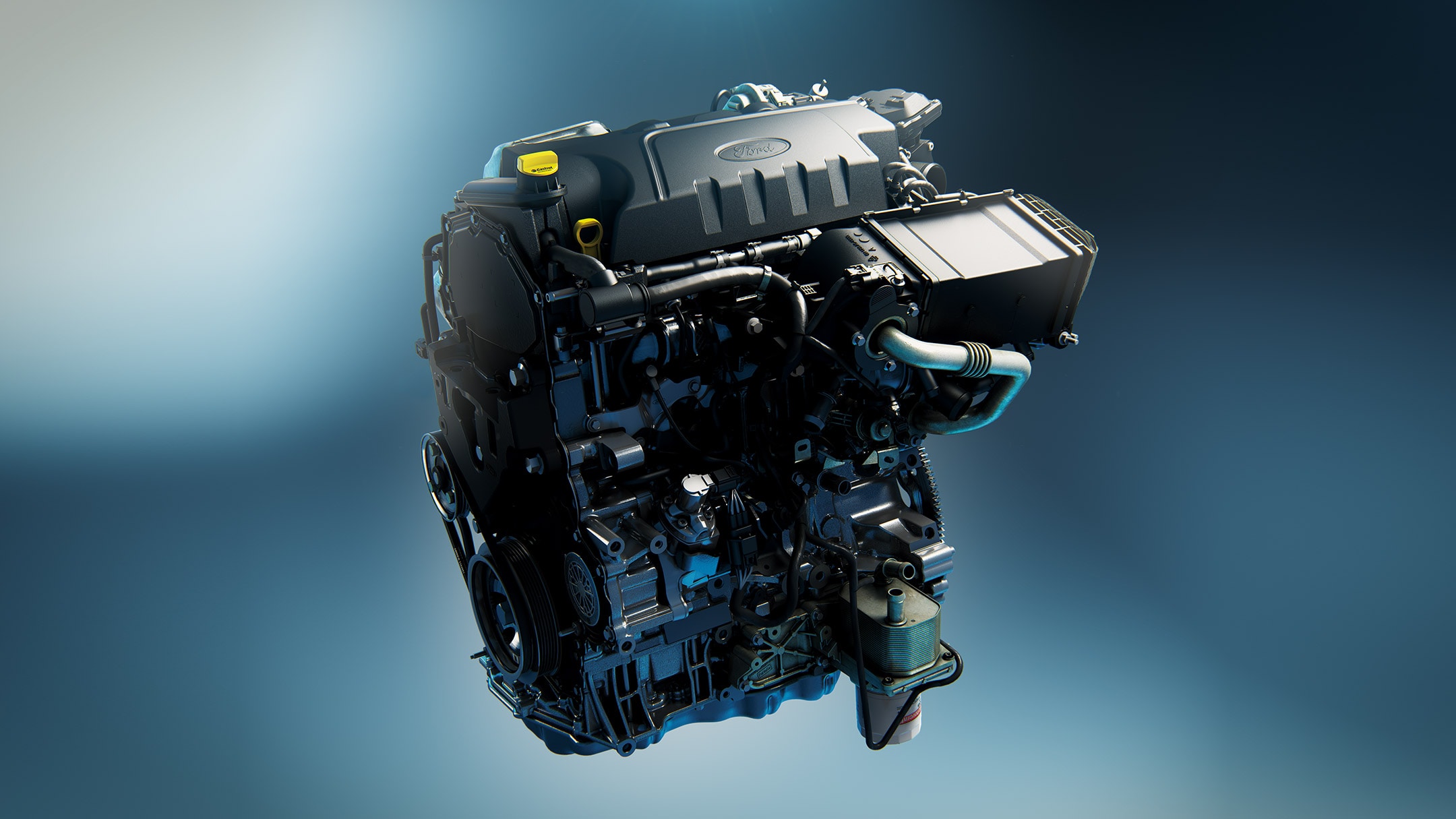Dettaglio del motore diesel Ford EcoBlue