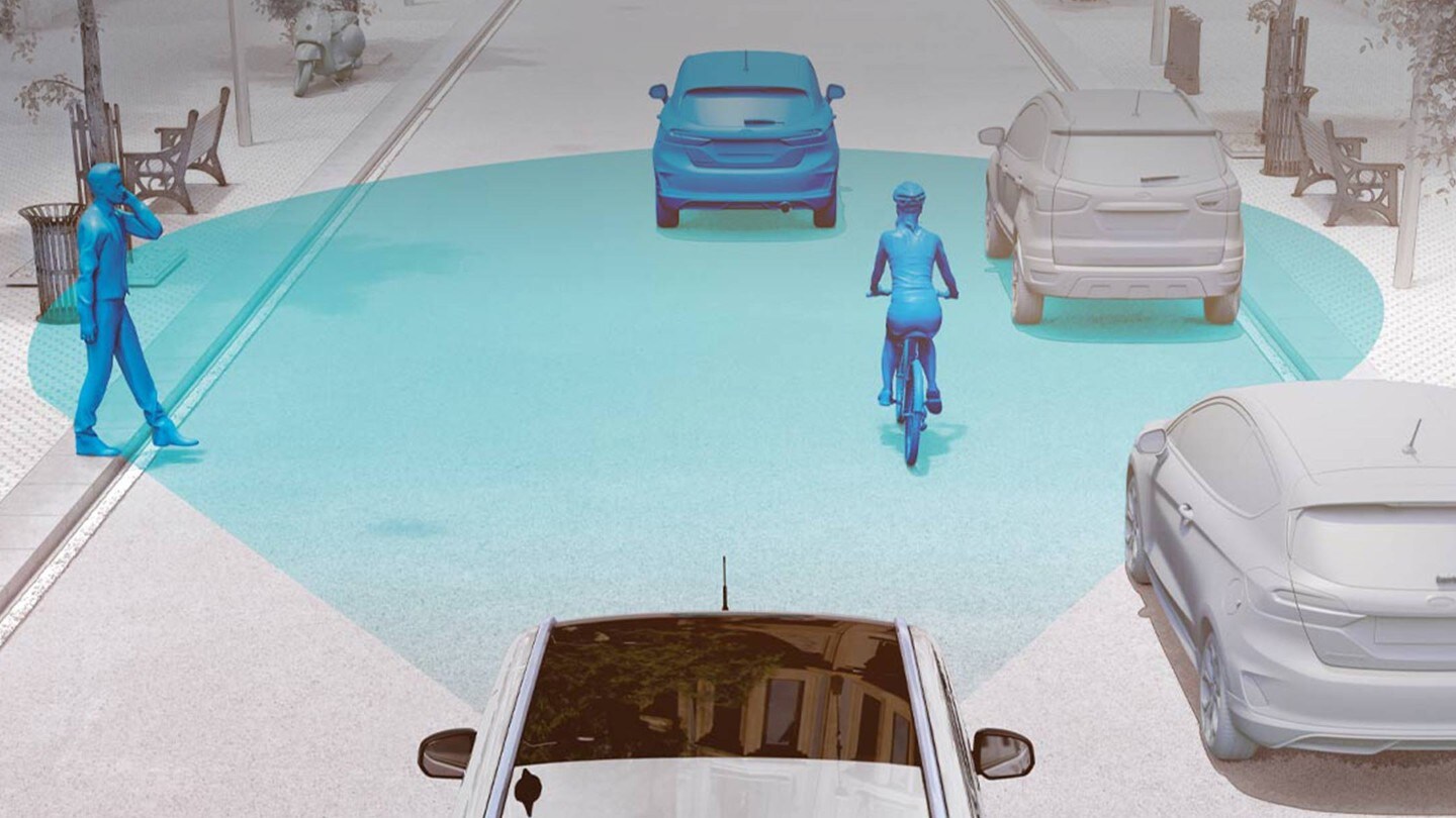 Ford Transit, illustrazione del Pre-Collision Assist