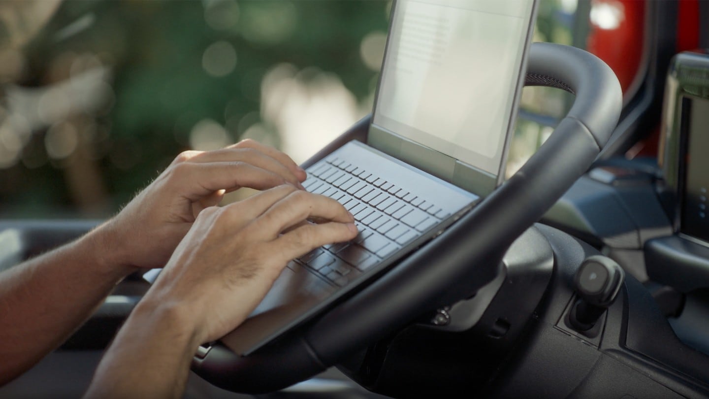 Ford Transit Custom interior view with laptop