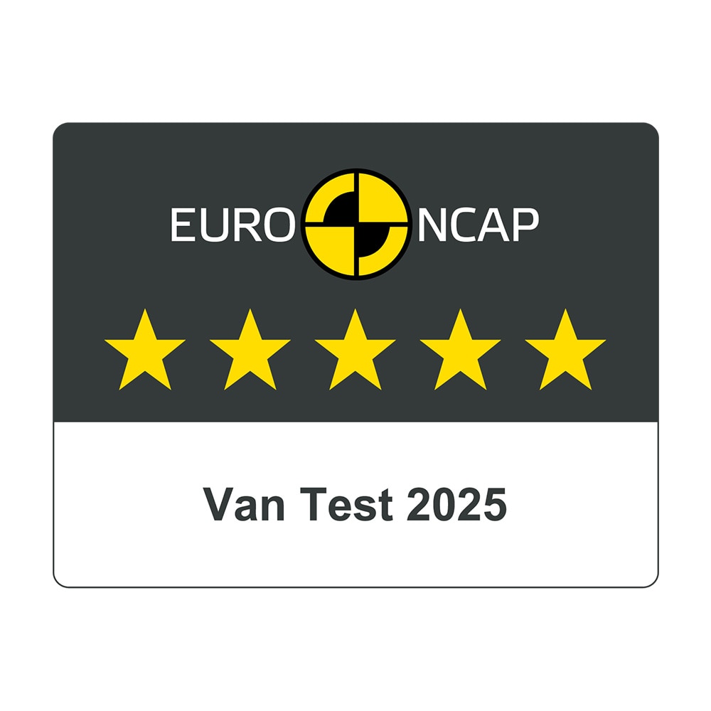 Badge del riconoscimento NCAP a cinque stelle per la sicurezza dei furgoni commerciali.