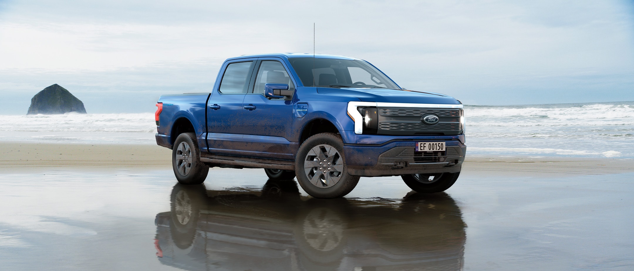 Ford F-150 Lightning on a beach