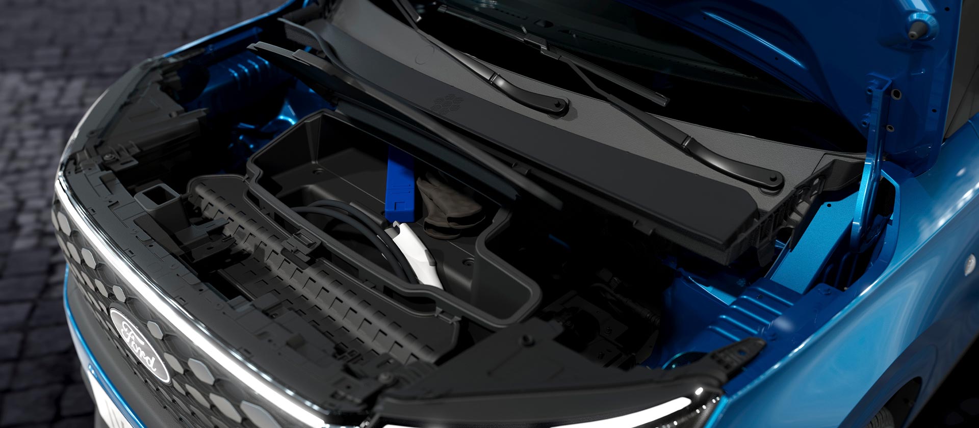 Ford E-Transit Courier – Vista dettagliata del bagagliaio anteriore