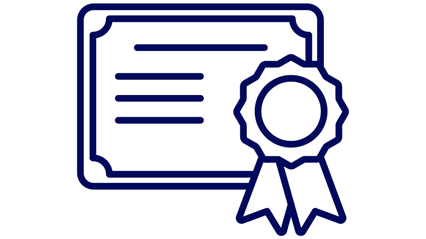 Raffigurazione di un documento con il sigillo di certificazione e la scritta «Qualità» 